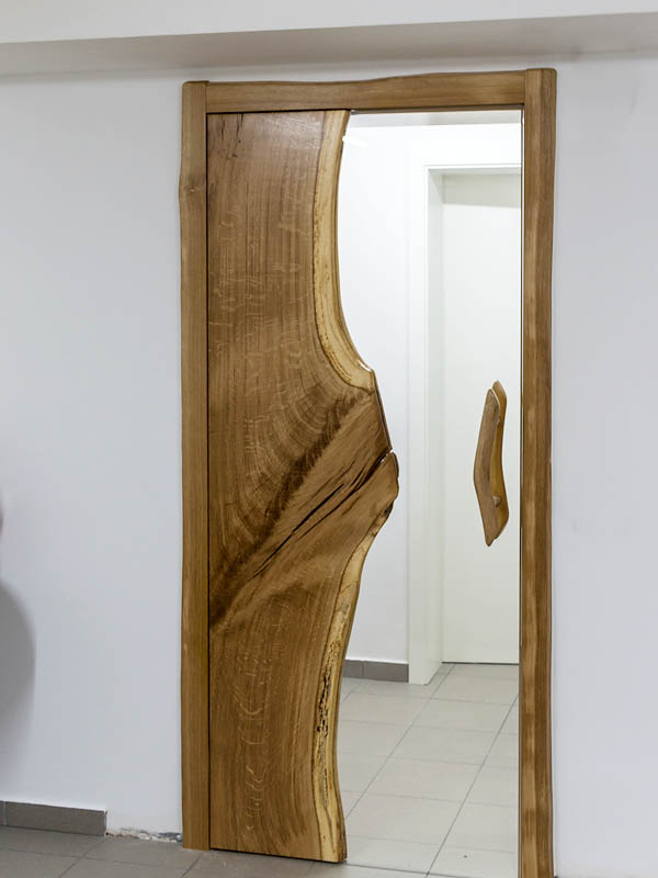 Holztür mit Glas